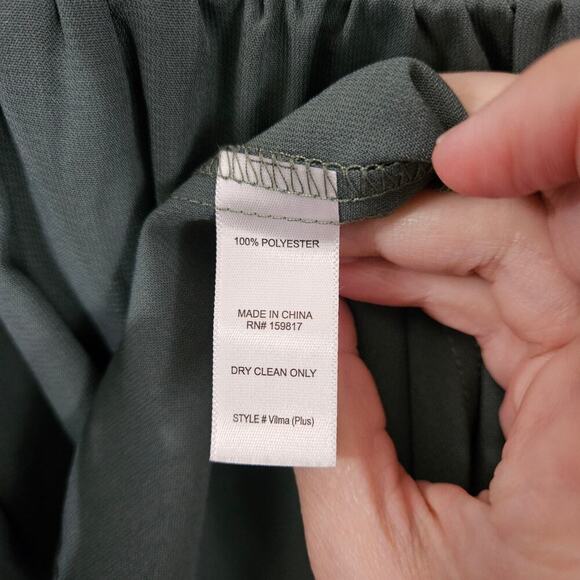 Arula Sage Green Tiered Maxi Dress Halter Neck Boho Size 1X Sleeveless - Picture 8 of 8